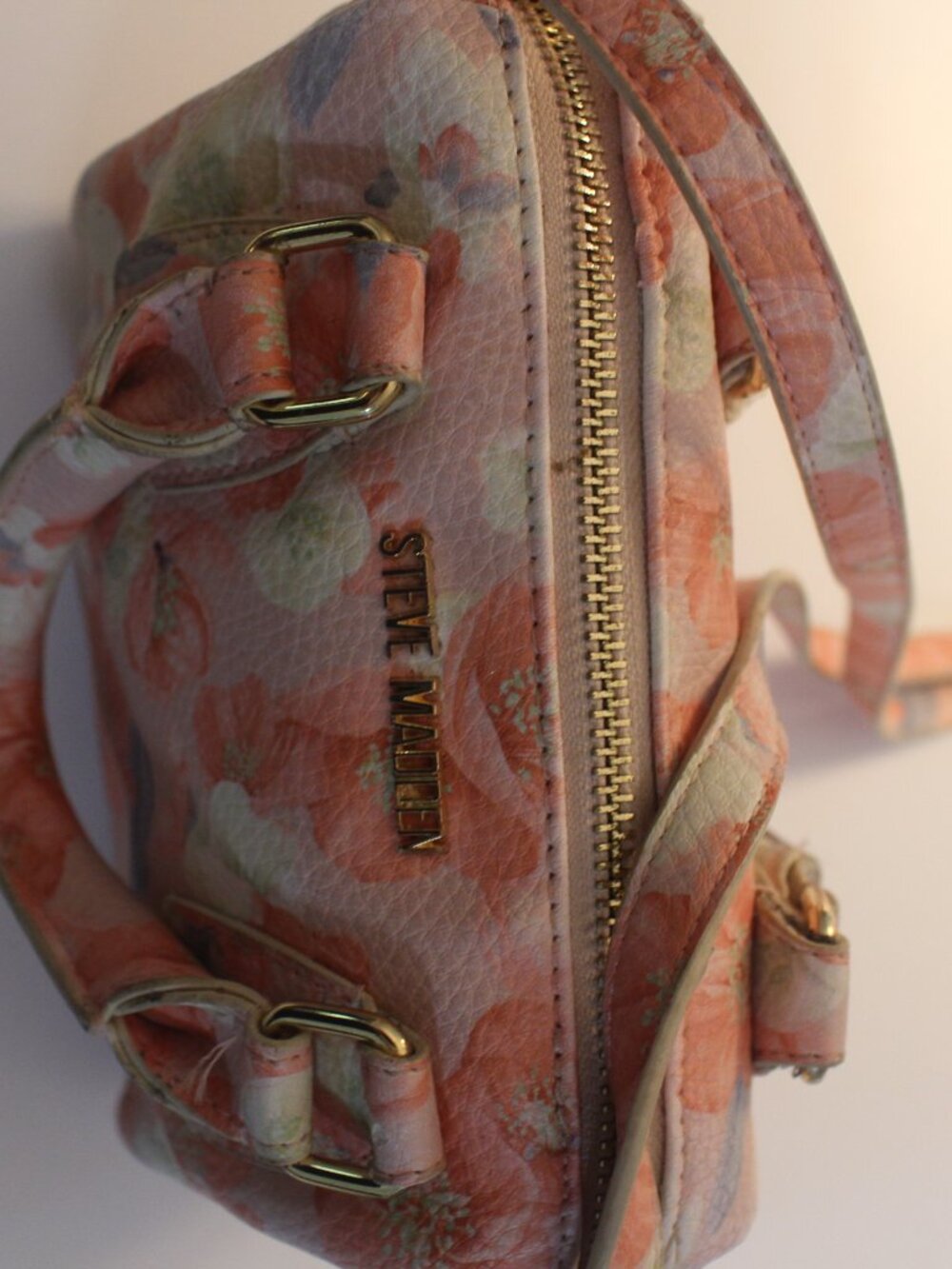 Steve Madden Coral Floral Mini Satchel With Shoulder Strap